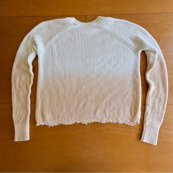 Cotton by Autumn Cashmere M cotton ivory cream orange crew neck sweater - Picture 8 of 8